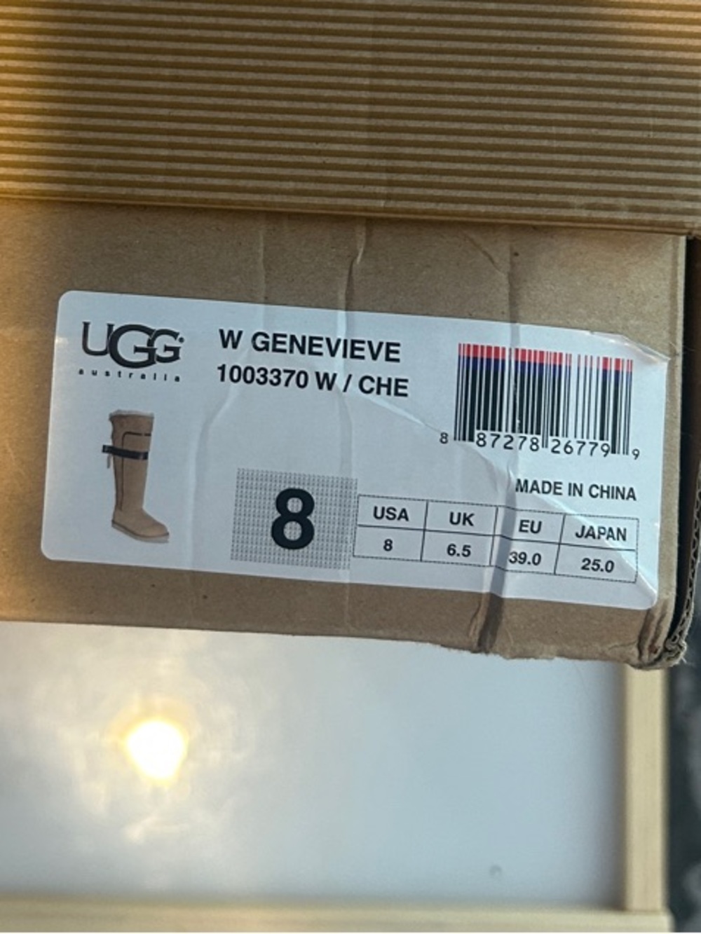 UGG Chestnut Suede Tall Boots with Dark Brown Bow - size 8 ***New w/ tags - Picture 6 of 6